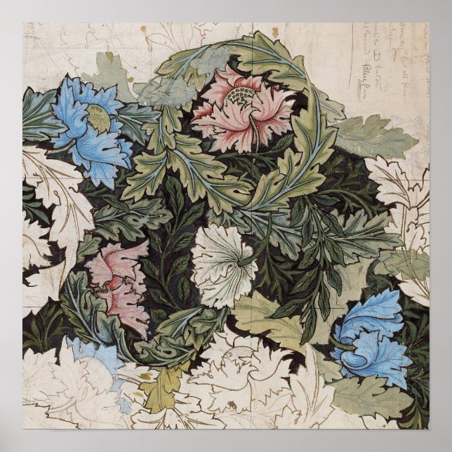 Art nouveau william morris floral pattern sketch poster (Front)