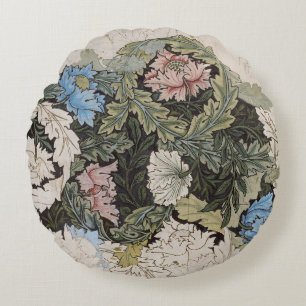 Art nouveau william morris floral pattern sketch round pillow