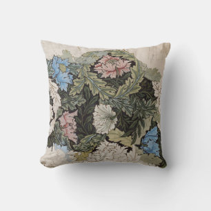 Art nouveau william morris floral pattern sketch throw pillow