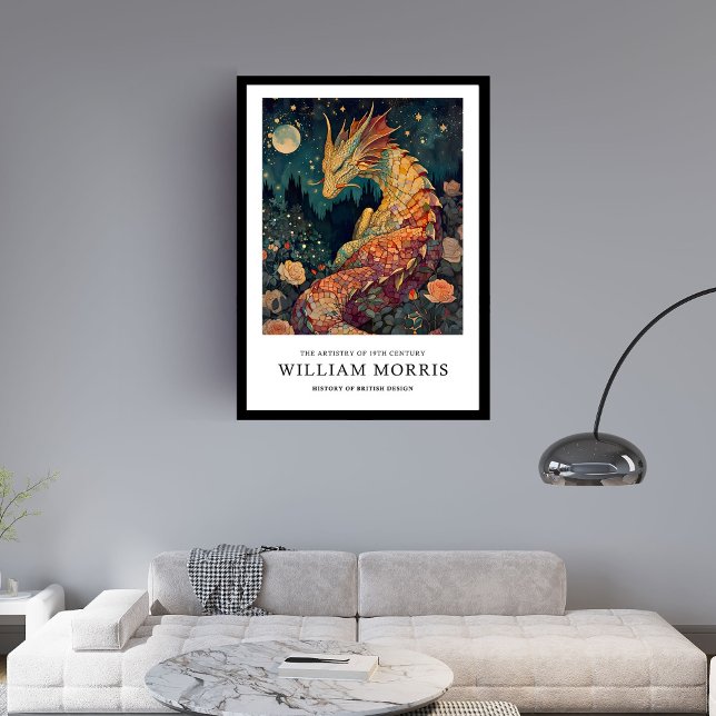 Art Nouveau William Morris golden dragon Framed Art (Art Nouveau William Morris golden dragon Framed Art)