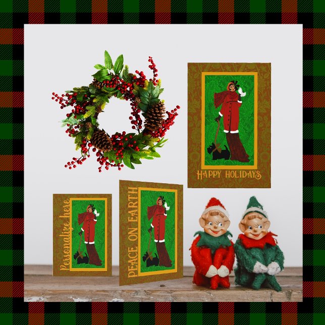 Art Nouveau William Morris Happy Holidays Retro  Poster (Creator Uploaded)