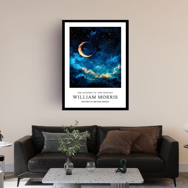 Art Nouveau William Morris night sky and moon Framed Art (Art Nouveau William Morris night sky and moon Framed Art)