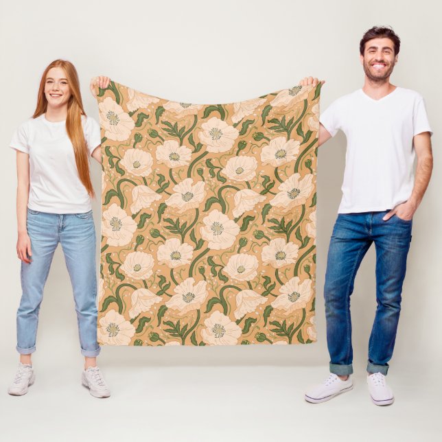 Art Nouveau William-Morris Pattern Fleece Blanket (In Situ)