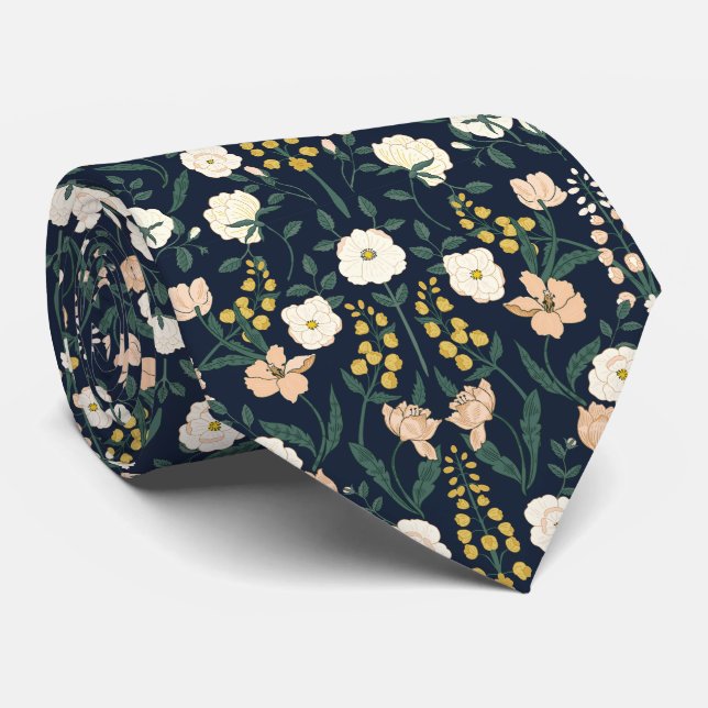 Art Nouveau William-Morris Pattern Neck Tie (Rolled)