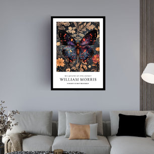 Art Nouveau William Morris purple night butterfly Framed Art