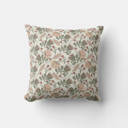 Art Nouveau William Morris tendril pattern on Throw Pillow
