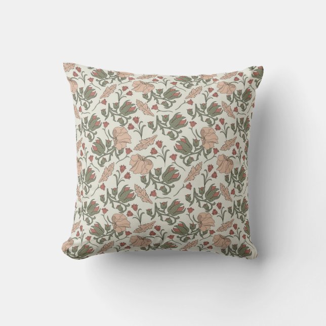 Art Nouveau William Morris tendril pattern on  Throw Pillow (Front)