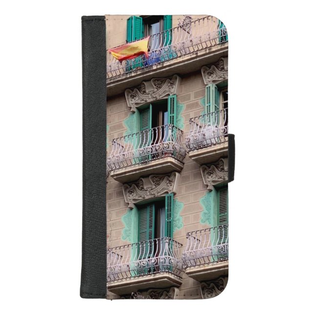 Art Nouveau Windows - Barcelona, Spain  iPhone Wallet Case (Front)
