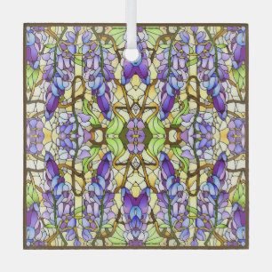 Art Nouveau Wisteria Faux Stained Glass Pattern Ornament