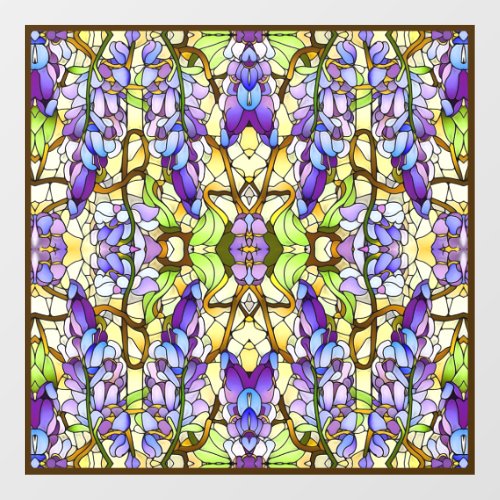 Art Nouveau Wisteria Faux Stained Glass Pattern  Window Cling