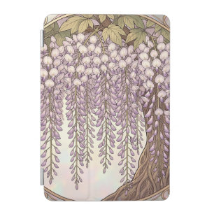 Art Nouveau Wisteria Floral Gold Frame iPad Mini Cover