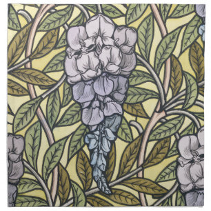 Art nouveau wisteria flower pattern cloth napkin