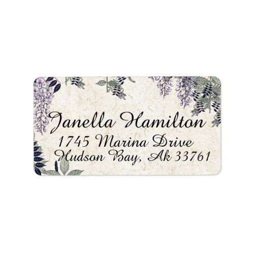 Art Nouveau Wisteria Flowers Address Labels