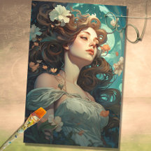 Art Nouveau Woman 1 Decoupage Paper