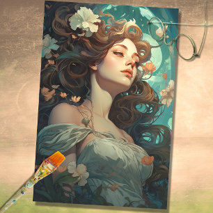 Art Nouveau Woman 1 Decoupage Paper