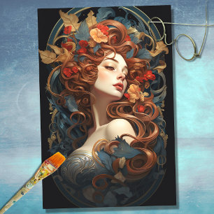 Art Nouveau Woman 7 Decoupage Paper