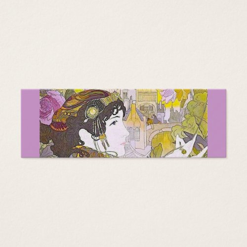 Art Nouveau Woman Bookmark Business Card Template