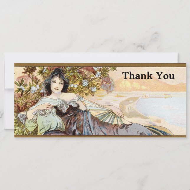 Art Nouveau Woman by Alphonse Mucha Template (Front)