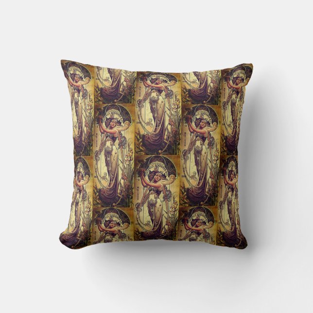 Art nouveau woman elegant advertisement pillow (Front)