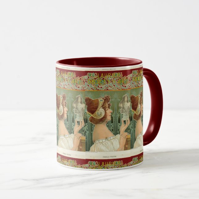 Art nouveau woman French art henri livemont Mug (Front Right)