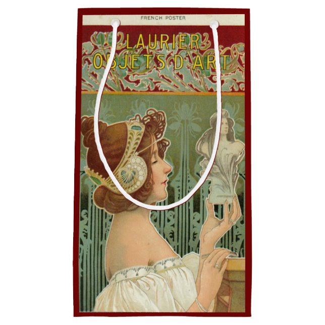 Art nouveau woman French art henri livemont Small Gift Bag (Front)