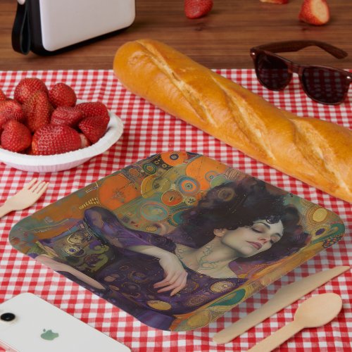 Art Nouveau Woman Gustav Klimt inspired Art  Paper Plates