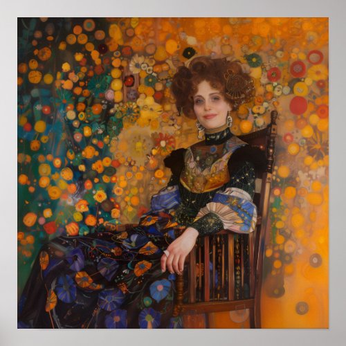 Art Nouveau Woman Gustav Klimt inspired Matte Art Poster