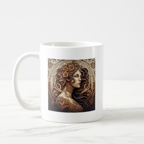 Art Nouveau Woman Kids Basic  Coffee Mug
