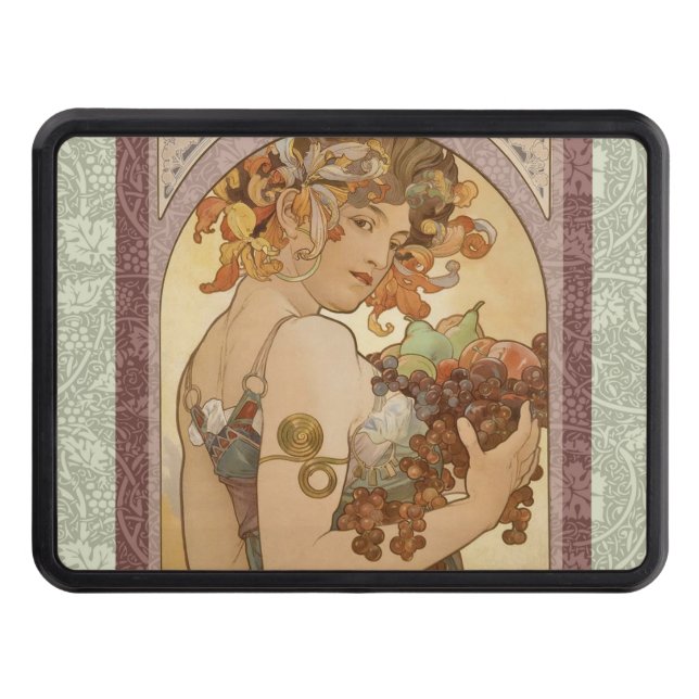 Art Nouveau Woman Mucha Beautiful Hitch Cover (Front)