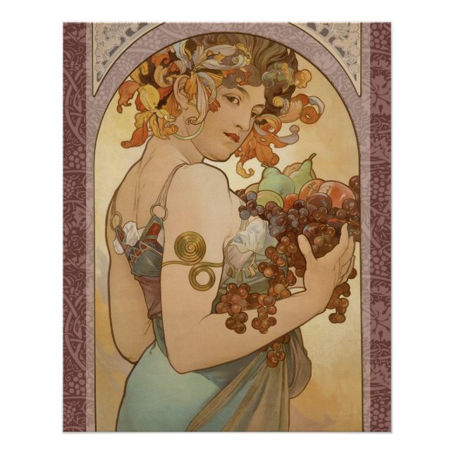 Art Nouveau Woman Mucha Beautiful Poster (Front)