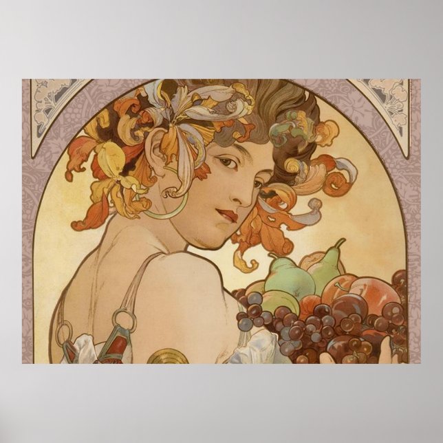Art Nouveau Woman Mucha Beautiful Poster (Front)