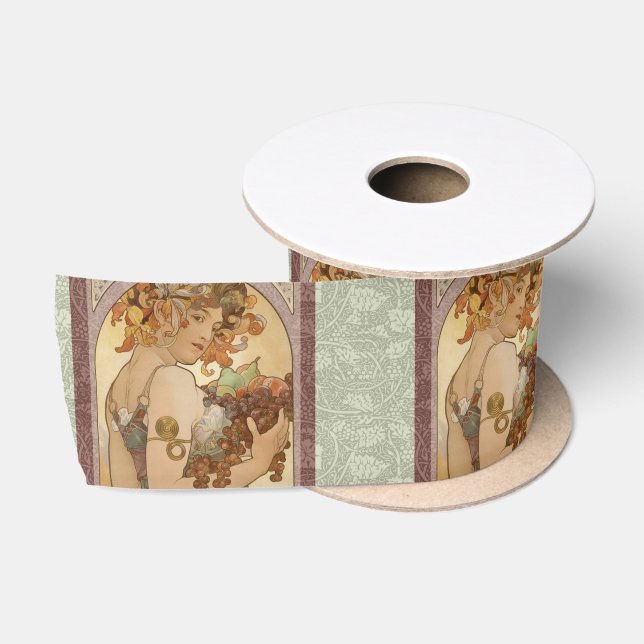 Art Nouveau Woman Mucha Beautiful Satin Ribbon (Spool)
