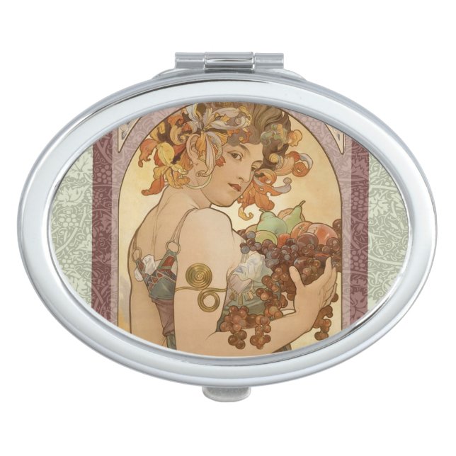 Art Nouveau Woman Mucha Beautiful Vanity Mirror (Front)