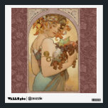 Art Nouveau Woman Mucha Beautiful Wall Sticker<br><div class="desc">A beautiful woman - This beautiful art nouveau design is by Alfonse Mucho,  called "Fruit, " painted in 1897. It shows a beautiful art nouveau girl holding an armful of fruit - grapes,  pears,  apples. In her hair are orange flowers.  Alphonse Mucha - Art Nouveau - Vintage Woman</div>