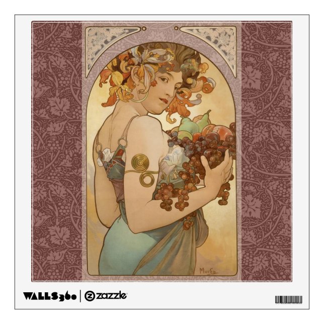 Art Nouveau Woman Mucha Beautiful Wall Sticker (Front)
