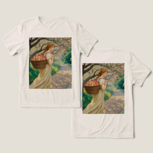 Art Nouveau Woman Peaches Oatmeal Tri-Blend Shirt