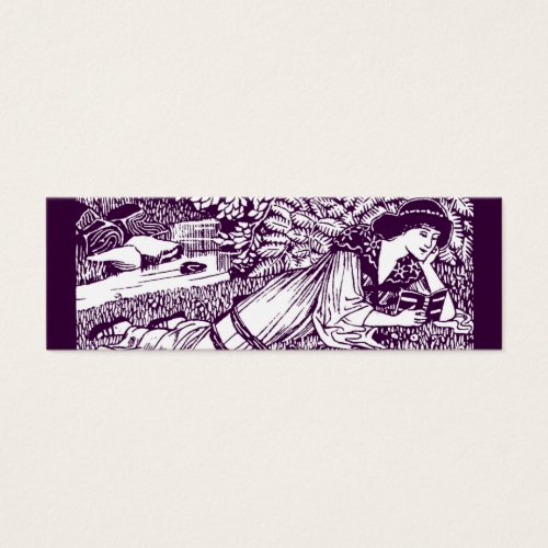 Art Nouveau Woman Reading Business Card Templates