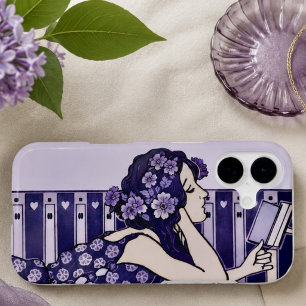Art Nouveau woman reading iPhone 17 Case