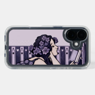 Art Nouveau woman reading iPhone 16 Case