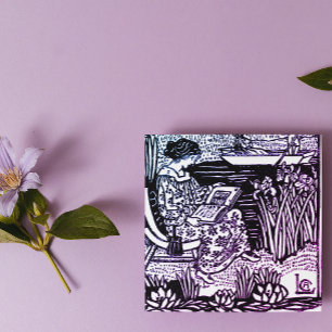 Art Nouveau Woman Reading Trivet