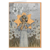Art nouveau woman with daffodils floral adoration (Front)