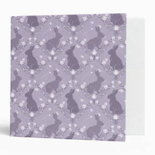 Art Nouveau Woodland Hare in Lilac 3 Ring Binder