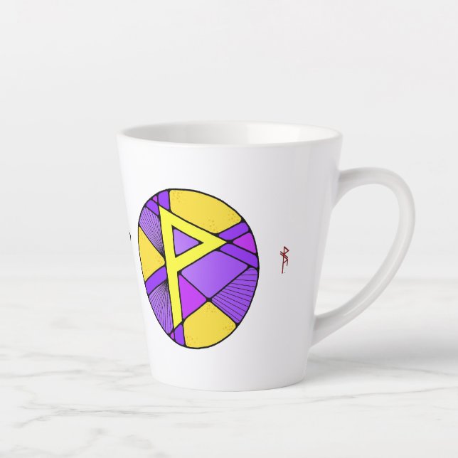Art Nouveau Wunjo Rune Latte Mug – JOY! (Right)