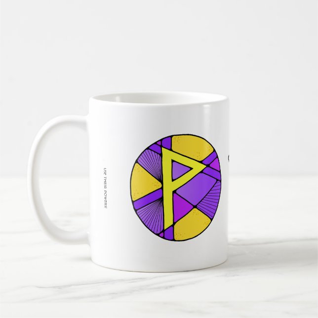 Art Nouveau Wunjo Rune Mug – JOY! (Left)