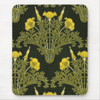 Art Nouveau Yellow Flowers - Mousepad