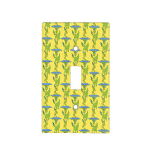 Art Nouveau yellow Ipomoea floral wallpaper damask Light Switch Cover
