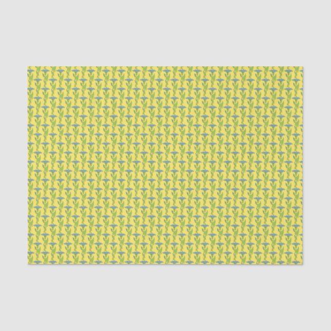 Art Nouveau yellow Ipomoea floral wallpaper damask Tissue Paper (Front)