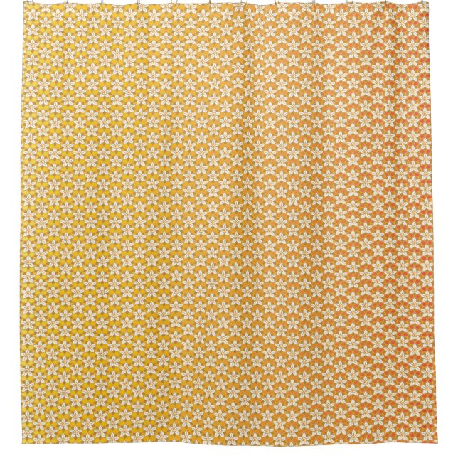Art Nouveau yellow Jonquil floral wallpaper damask Shower Curtain (Front)