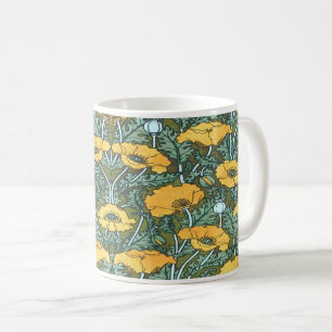 Art Nouveau Yellow Poppy Coffee Mug