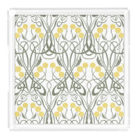 Art Nouveau Yellow Roses and Sinuous Stems